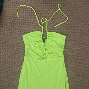 Neon green midi dress